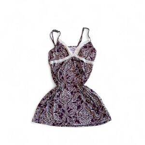 Purple and white paisley lingerie mini sleepwear size large